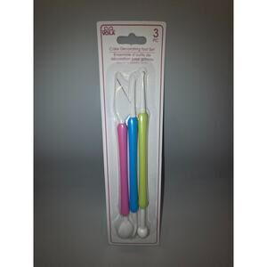 Voila 3 Pc Cake Decorating Tool Set Ball Pen Knife Needle.